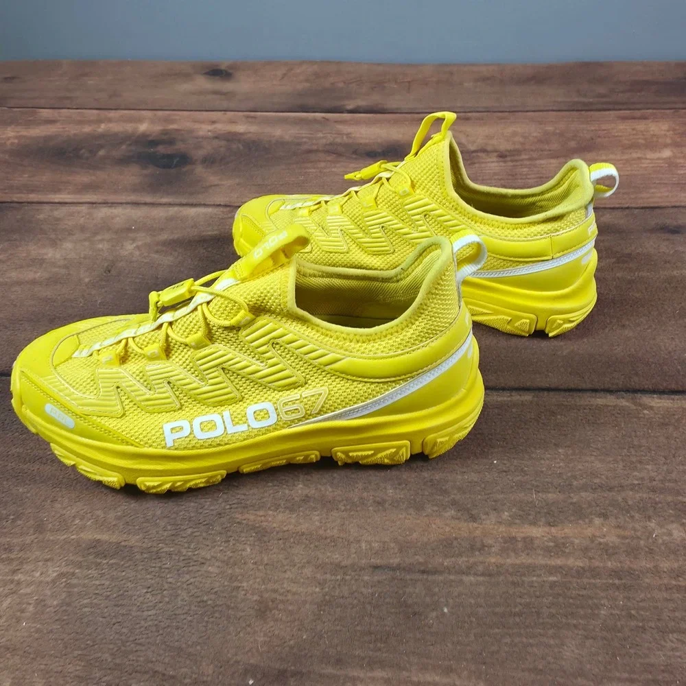 Polo Ralph Lauren Polo67 Sneakers Mens 7.5 Yellow Good Toggle Lacing Athletic